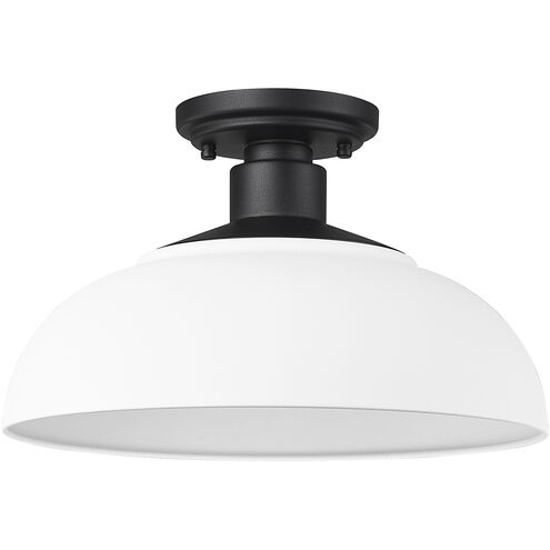 Levitt 1 Light 13.63 inch Natural Black Outdoor Semi-flush in Natural White